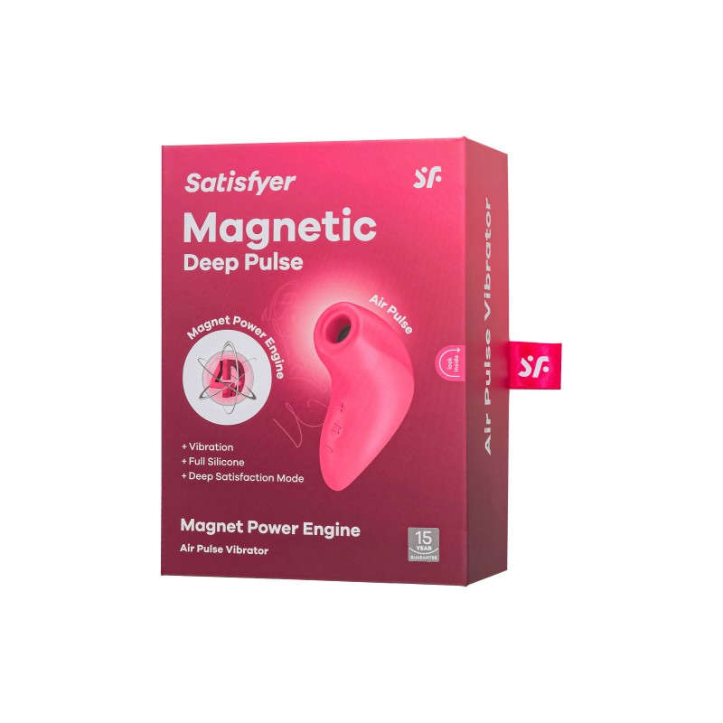 Вакуум-волновой стимулятор клитора Satisfyer Magnetic Deep Pulse, силикон, розовый, 11,6 см