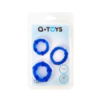 Набор эрекционных колец на пенис A-Toys by TOYFA, TPE, синий, Ø 3,5/3/2 см