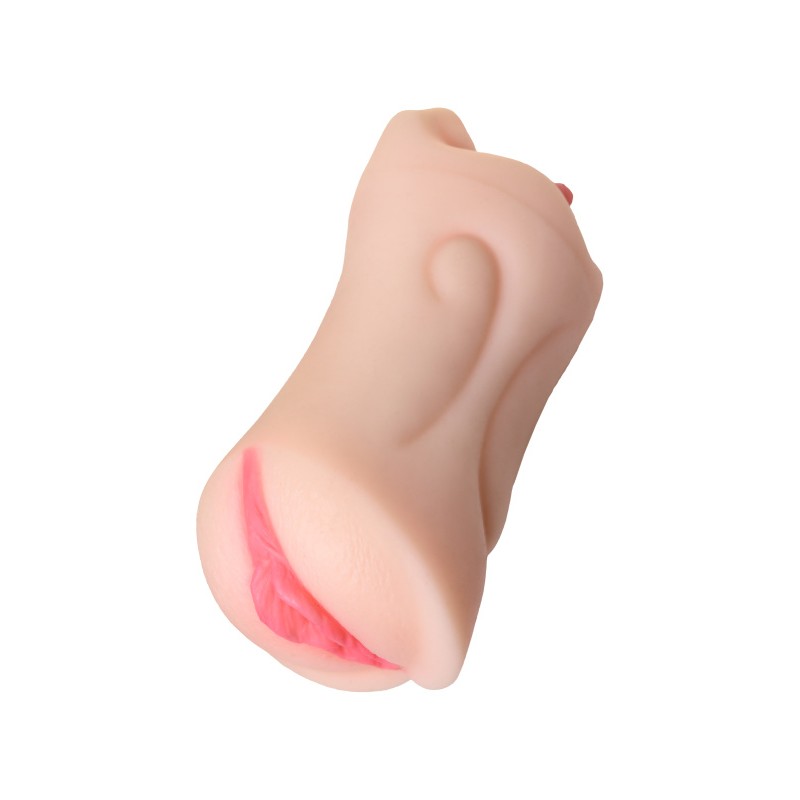 Мастурбатор реалистичный Juicy Pussy by TOYFA Fruity Tongue, рот и вагина, TPE, телесный,19 см