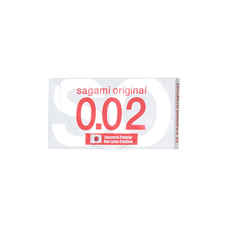 Презервативы Sagami, original 0.02, полиуретан, ультратонкие, гладкие, 19 см, 5,8 см, 2 шт.