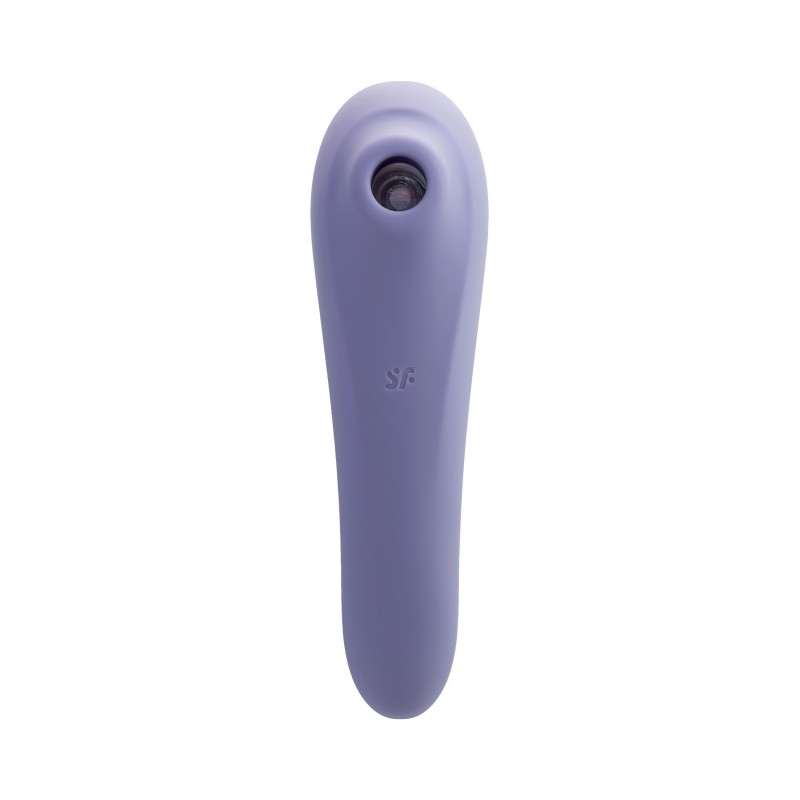 Вакуум-волновой стимулятор клитора Satisfyer Dual Pleasure Connect App, силикон, сиреневый, 17,9 см