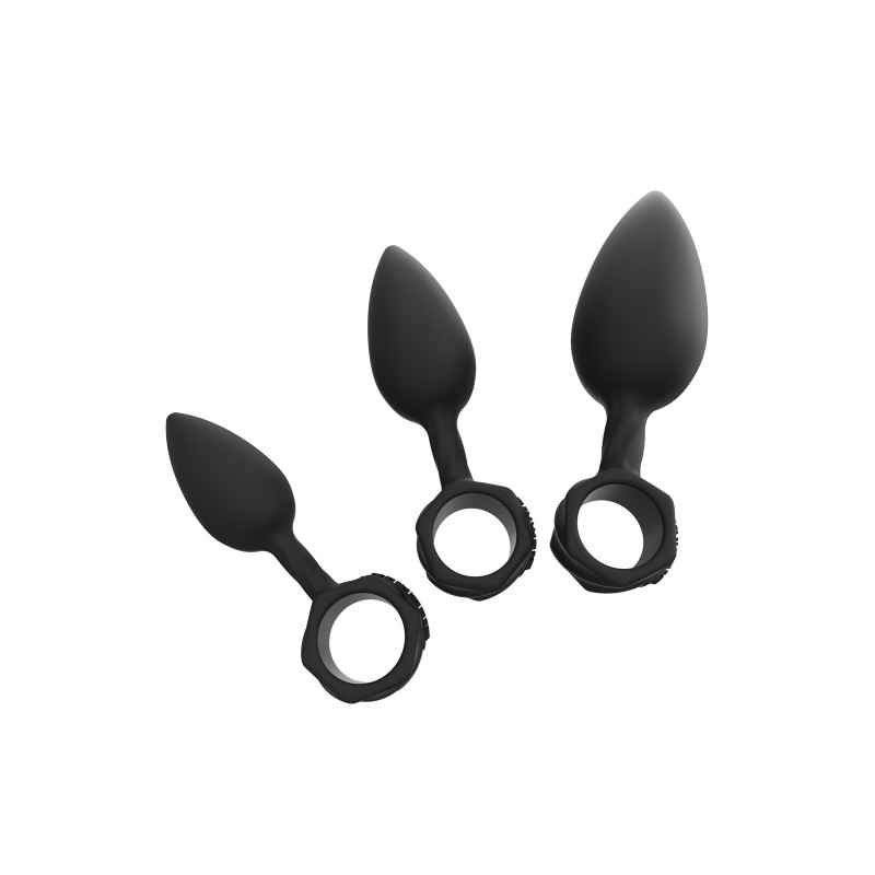 Набор анальных плагов Bathmate Anal Training Plugs, силикон, чёрный