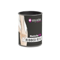 Мастурбатор Mystim MasturbaTIN Ribbed Ritay, TPE, белый, 4,5 см