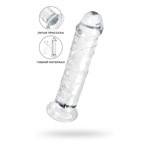 Фаллоимитатор A-Toys by TOYFA  Auri, TPE, прозрачный, 20 см