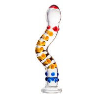 Нереалистичный фаллоимитатор Sexus Glass, стекло, прозрачный, 20 см