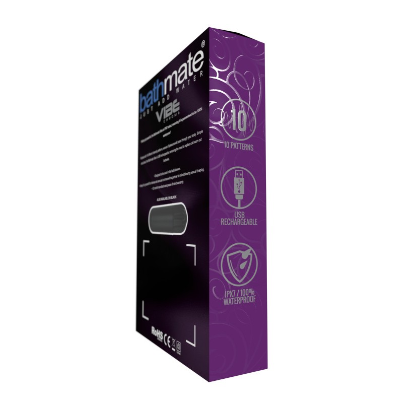 Вибропуля Bathmate Vibe Bullet Chrome, пластик, серебряная