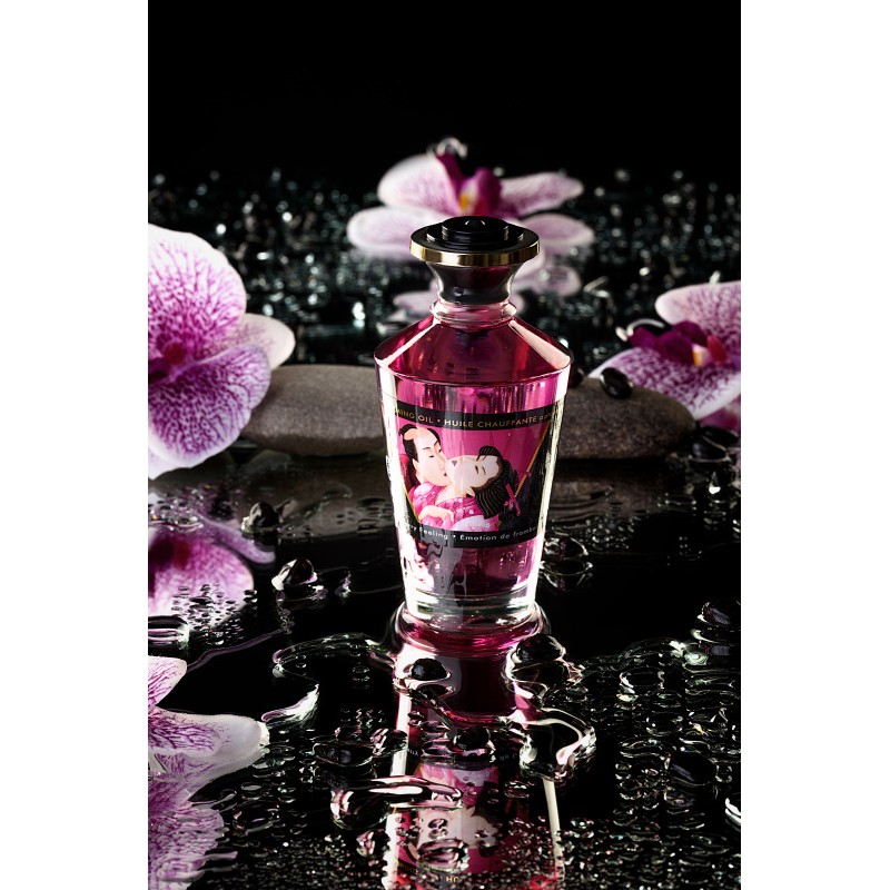 Масло массажное для тела Shunga «Малиновое чувство» (Raspberry Feeling), разогревающее, 100 мл