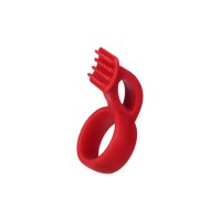 Насадка на пенис Black & Red by TOYFA, со стимуляцией клитора, силикон, красная, 4,2 см