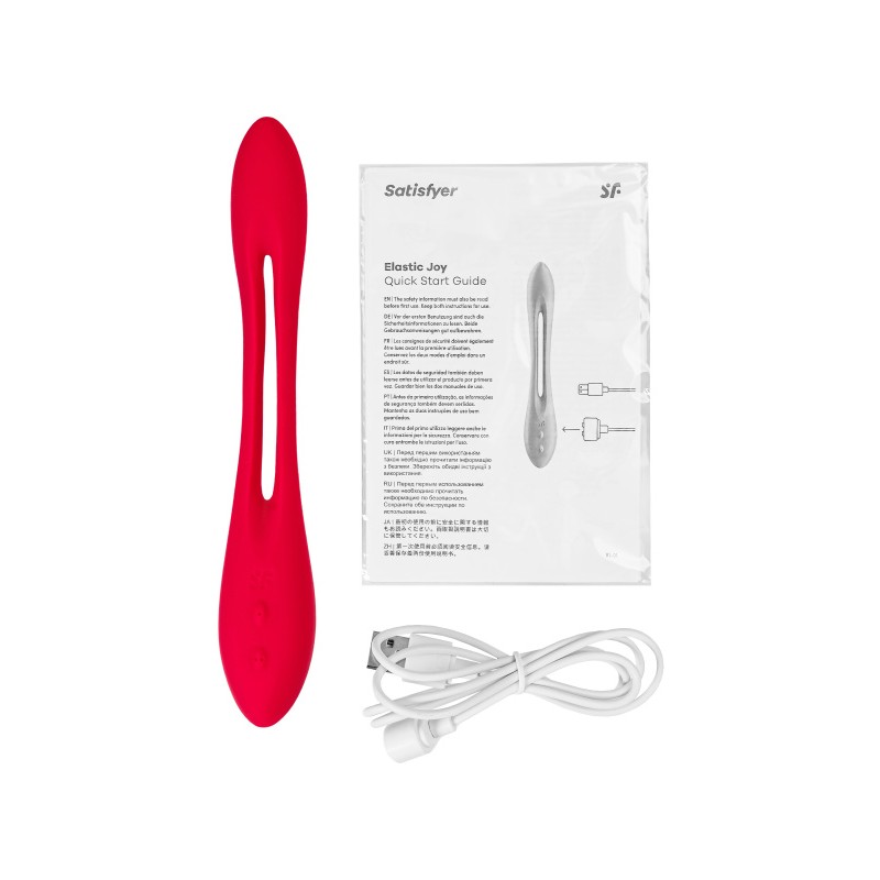 Гибкий вибратор с фиксацией формы Satisfyer Elastic Joy, красный, 20 см