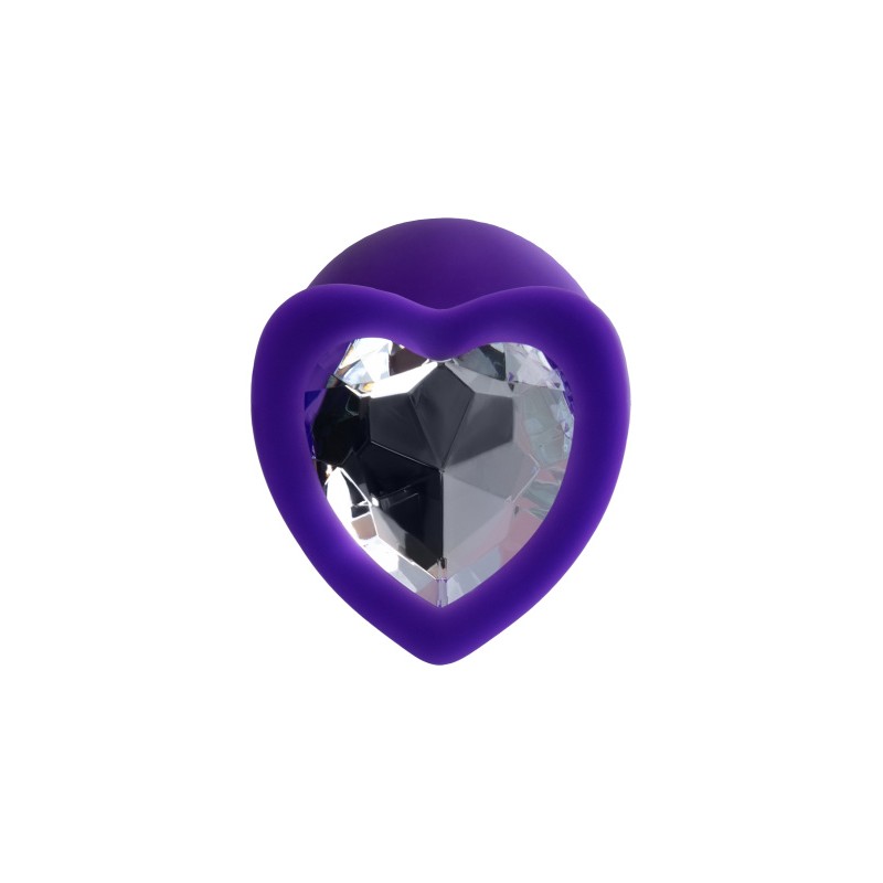 Анальная втулка ToDo by Toyfa Diamond Heart, силикон, фиолетовая, 8 см, Ø 3,5 см