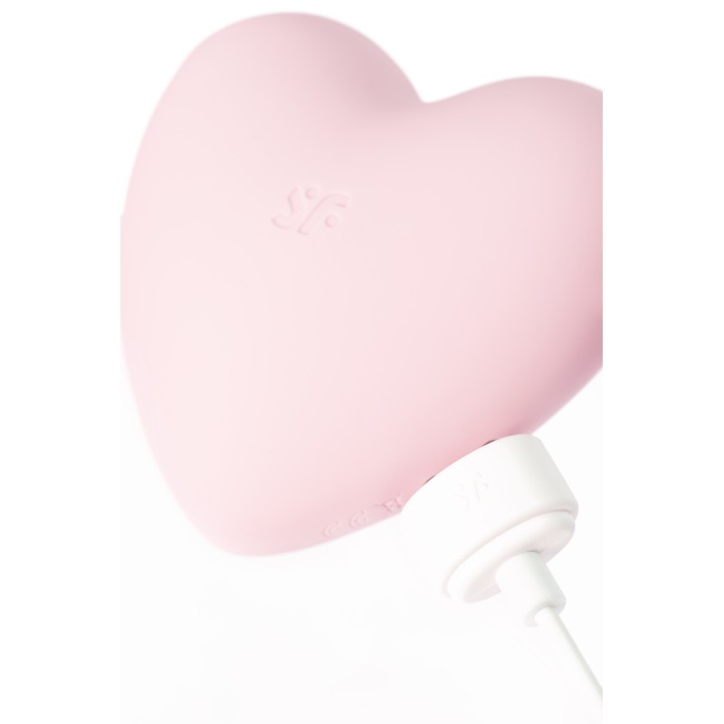 Вакуум-волновой стимулятор клитора с вибрацией Satisfyer Cutie Heart, силикон, розовый, 7,7 см