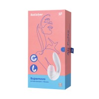 Вибратор Satisfyer Supernova, с вакуум-волновым стимулятором, силикон, белый, 16,9 см