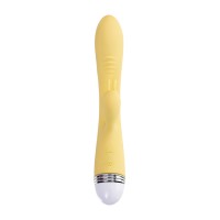 Вибратор с клиторальным стимулятором Flovetta Aster, силикон, желтый, 22 см