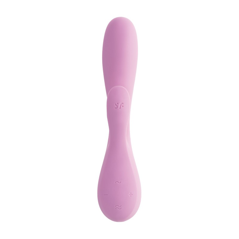 Нереалистичный вибратор Satisfyer Mono Flex Connect App, силикон, розовый, 20,4 см.
