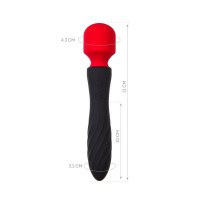 Двусторонний вибромассажер Black&Red by Toyfa, силикон, черный, 21 см