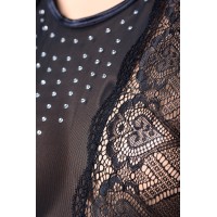 Боди со стразами Candy Girl Delight, черное, XL