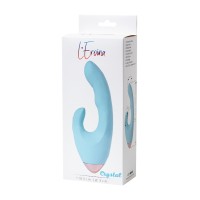 Вибратор с клиторальным стимулятором L'EROINA by TOYFA Crystal, силикон, голубой, 18,3 см