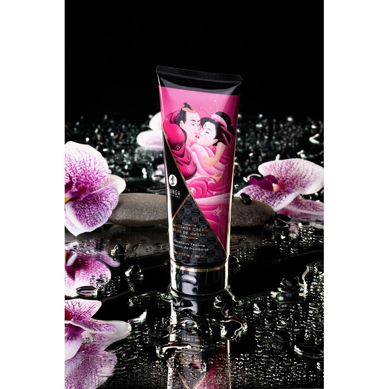 Массажный крем для тела Shunga «Малиновое чувство» (Raspberry Feeling), съедобный, 200 мл