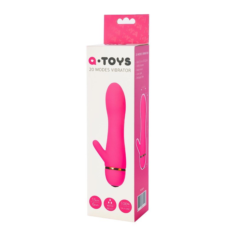 Вибратор A-Toys by TOYFA с клиторальным стимулятором, силикон, розовый, 15 см