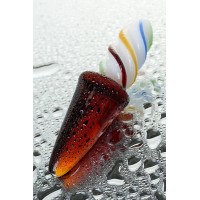 Двусторонний фаллоимитатор Sexus Glass, стекло, коричневый, 16 см