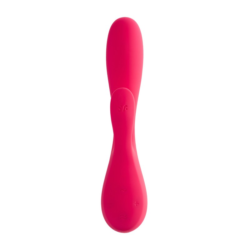 Нереалистичный вибратор Satisfyer Mono Flex Connect App, силикон, красный, 20,4 см.