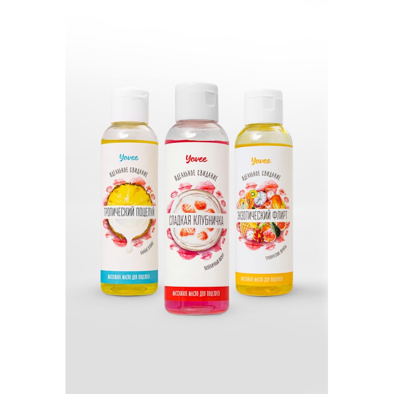 Съедобное массажное масло Yovee «Сладкая клубничка» со вкусом клубничного йогурта, 125 мл