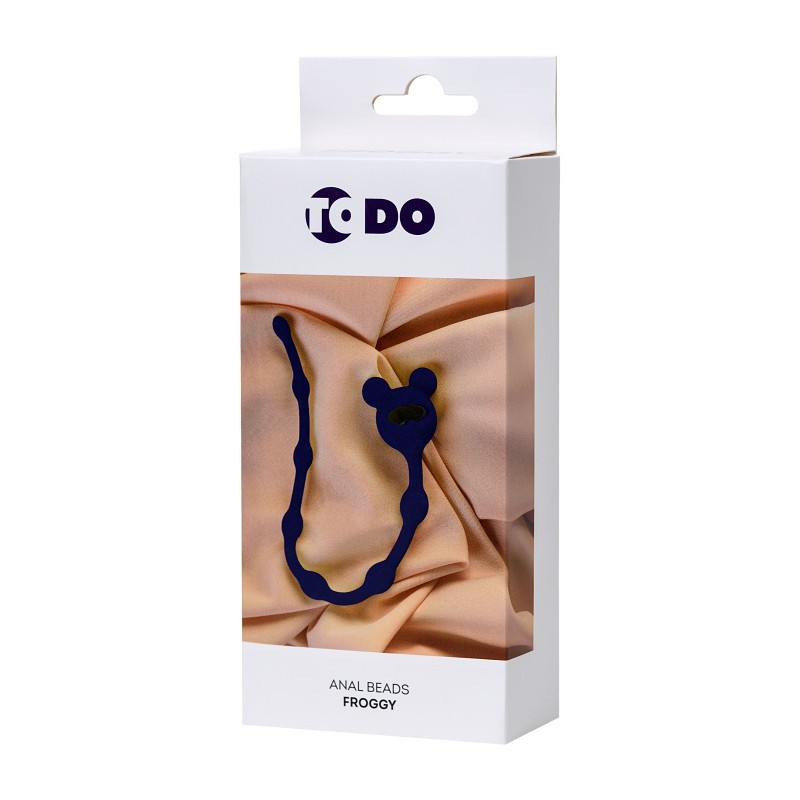 Анальная цепочка ToDo by Toyfa Froggy, силикон, синяя, 27,4 см, Ø 1,4 см