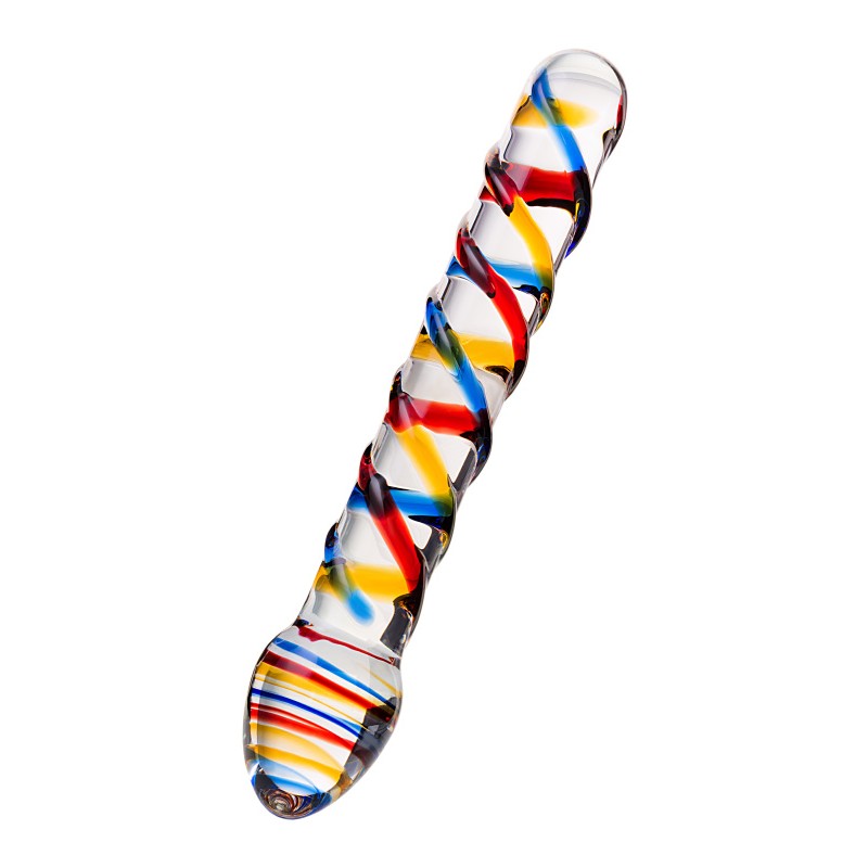 Двусторонний фаллоимитатор Sexus Glass, стекло, прозрачный, 19,5 см