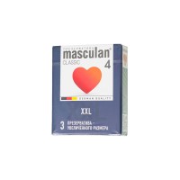 Презервативы Masculan, сlassic 4, XXL, латекс, увеличенного размера, розовый, 20 см, 5,5 см, 3 шт.