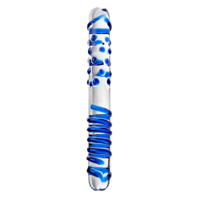 Двусторонний фаллоимитатор Sexus Glass, стекло, прозрачный, 22 см
