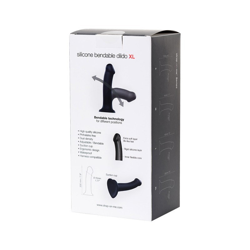 Ремневой нереалистичный страпон на присоске Strap-on-me, XL, силикон, черный, 20 см