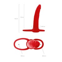 Насадка на пенис для двойного проникновения Black&Red by TOYFA , силикон, красный, 16,5 см