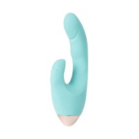 Вибратор с клиторальным стимулятором L'EROINA by TOYFA Crystal, силикон, голубой, 18,3 см