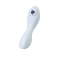 Вакуумный стимулятор клитора с вибрацией Satisfyer Curvy Trinity 5+ Connect App, голубой, 16,5 см