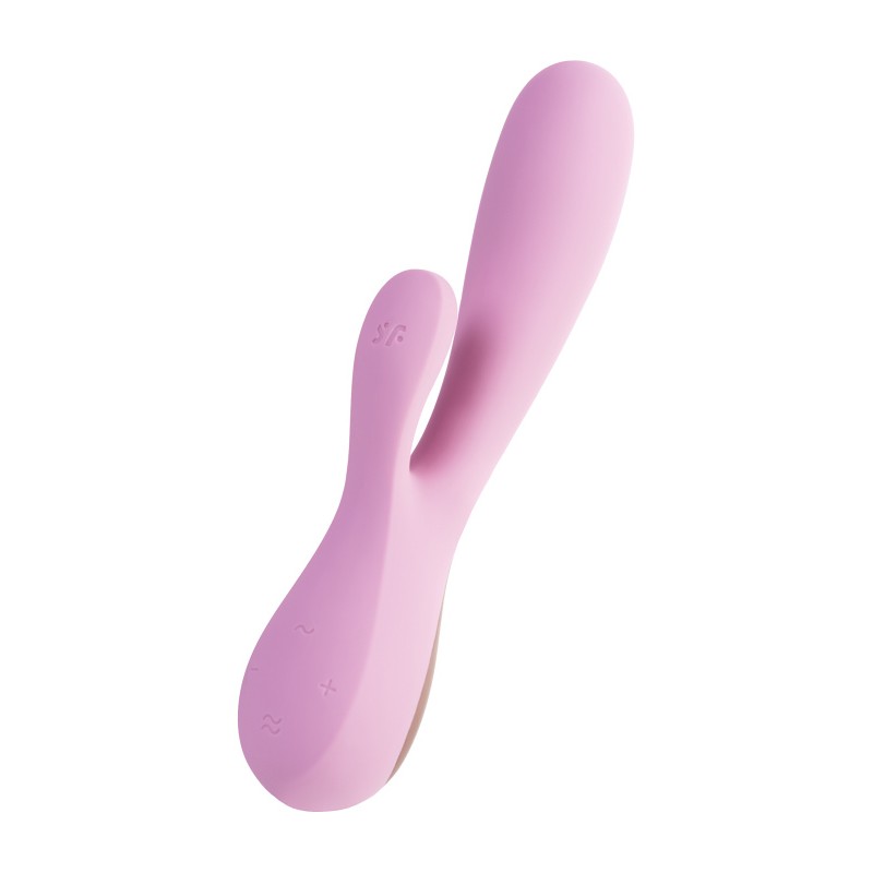 Нереалистичный вибратор Satisfyer Mono Flex Connect App, силикон, розовый, 20,4 см.