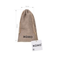 Мешочек XOXO, текстиль, коричневый, 24,5*14 см
