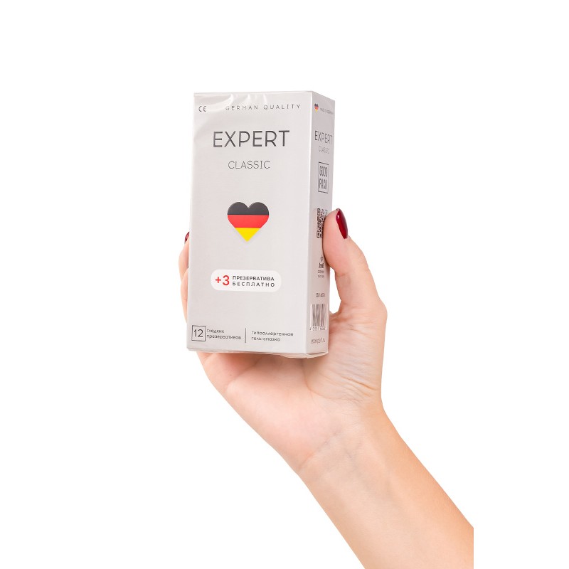Презервативы EXPERT Classic Germany 12шт +(3 бесплатно)., классические