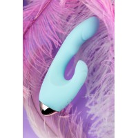 Вибратор с клиторальным стимулятором L'EROINA by TOYFA Crystal, силикон, голубой, 18,3 см