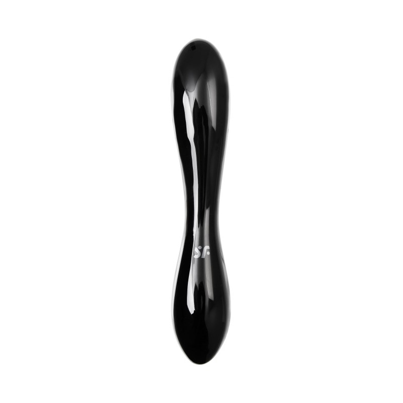 Двусторонний фаллоимитатор Satisfyer Dazzling Crystal 1, стекло, черный, 18,5 см