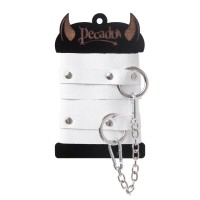 Оковы Pecado BDSM, мягкие с люверсами, натуральная кожа, белые