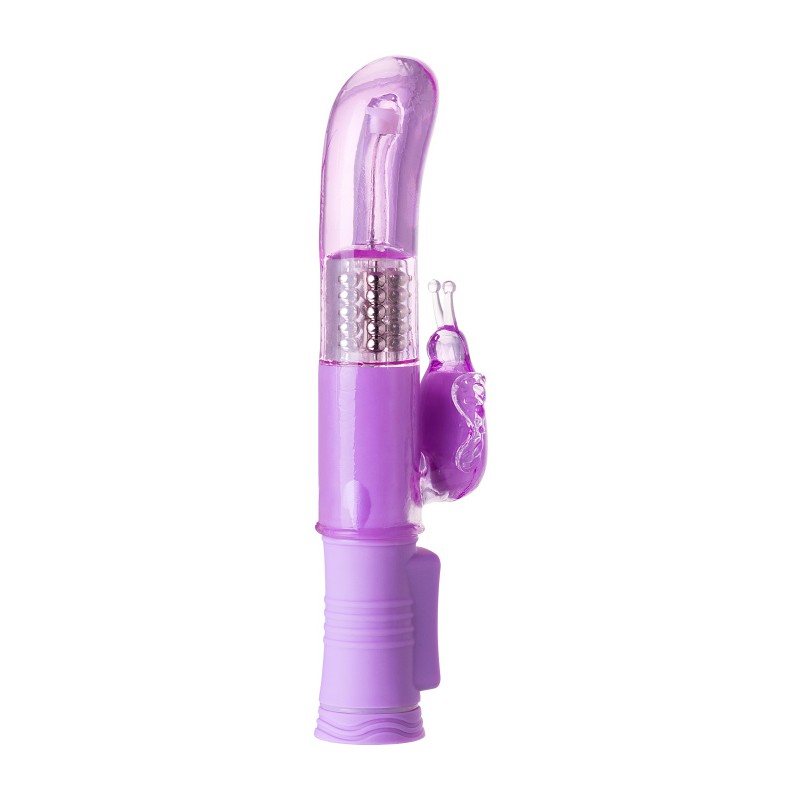 Вибратор с клиторальным стимулятором A-Toys by TOYFA High-Tech fantasy, TPE, фиолетовый, 22,4 см