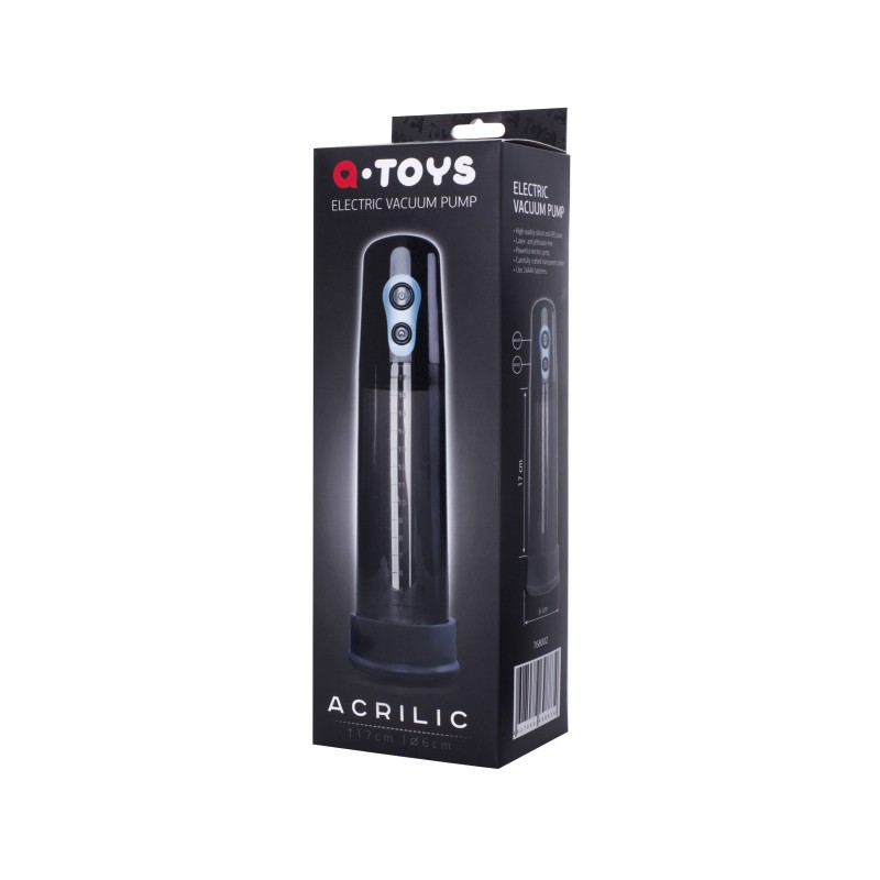 Помпа для пениса A-Toys by TOYFA Acrilic, силикон, чёрный, 26 см