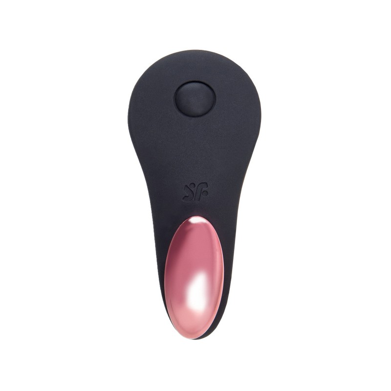 Вибровкладыш в трусики Satisfyer Little Secret Connect App с пультом ДУ, силикон, чёрный, 8,57 см