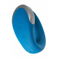 Стимулятор для пар Satisfyer Double Love Connect App с пультом ДУ, силикон, синий, 9 см