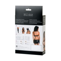 Комплект Glossy Brianna из материала Wetlook, черный, XL