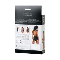 Боди Glossy Kiara из материала Wetlook, черное, XL