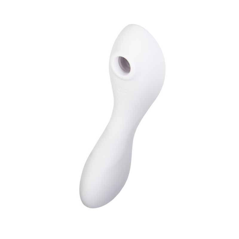 Вакуумный стимулятор клитора с вибрацией Satisfyer Curvy Trinity 5 Connect App, белый, 16,5 см