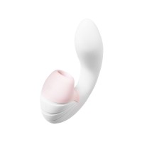 Вибратор Satisfyer Supernova, с вакуум-волновым стимулятором, силикон, белый, 16,9 см