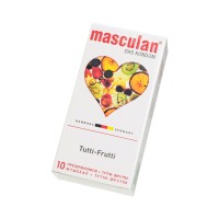 Презервативы Masculan, ultra 1, тутти-фрутти, 19 см, 5,3 см, 10 шт.