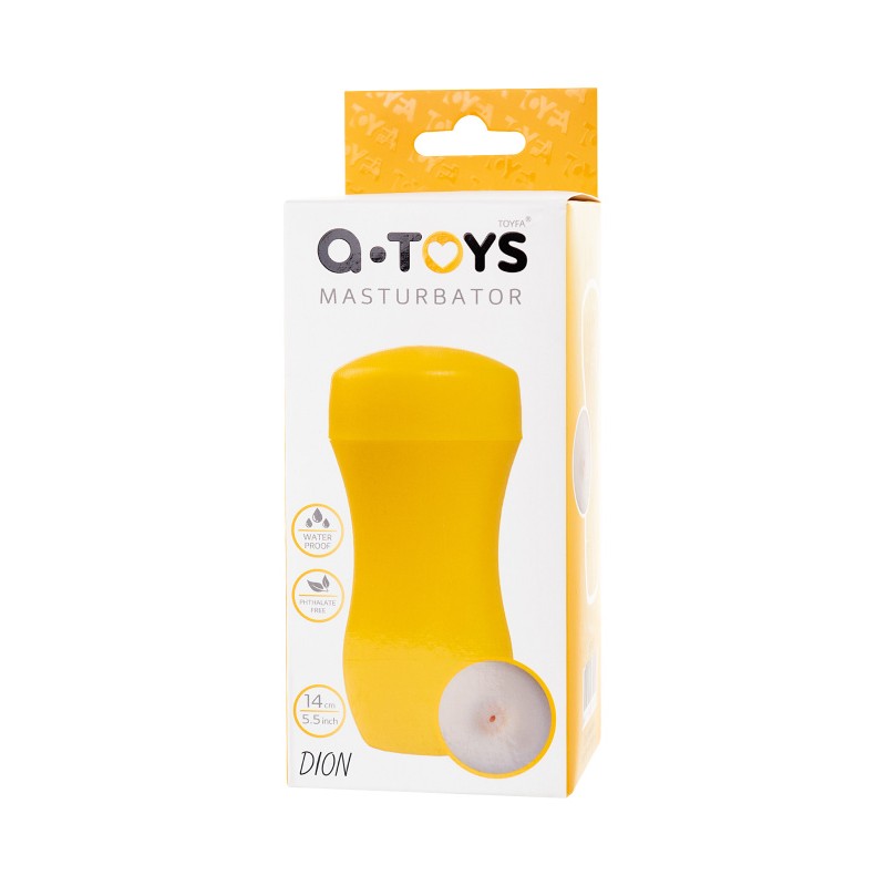 Мастурбатор A-Toys by TOYFA Dion, анус, TPE, желтый, 14 см